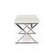 Baxton Studio Herald Stainless Steel and White Faux Leather Upholstered Bench 117-6328 - alternate 4